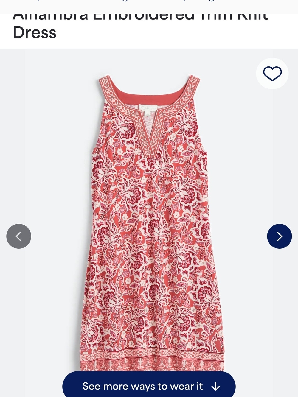 Magnolia Grace Coral Trim Pink Swirl Dress
